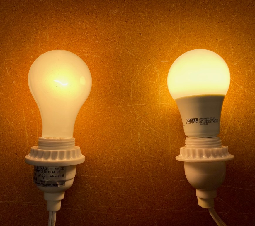 Comparing incandescent and LED