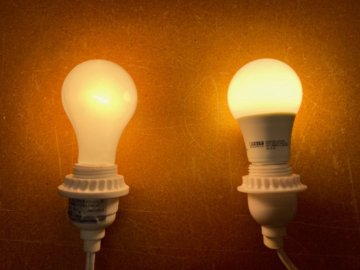 Comparing incandescent and LED